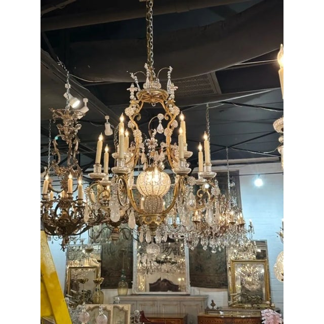 Gorgeous French Maison Bagues rock crystal chandelier. Circa 1910. The chandelier has been professionally rewired, comes...