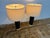 Contemporary Pottery Barn Navy Ceramic + Brass Table Lamps, Pair For Sale - Image 3 of 12
