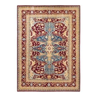 Mogul Collection Hand-Knotted Area Rug - Red 9' 2" x 12' 5" For Sale