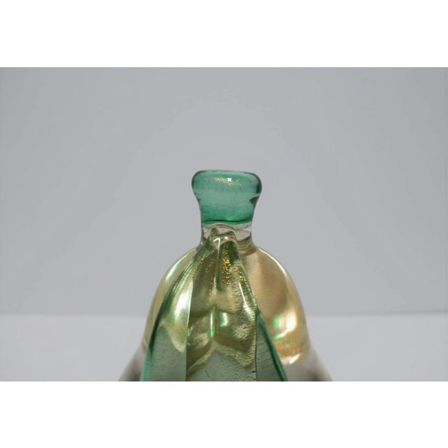 Green Italian Murano Pear Fruit Sculpture by Archimede Seguso, Large Signed For Sale - Image 8 of 11
