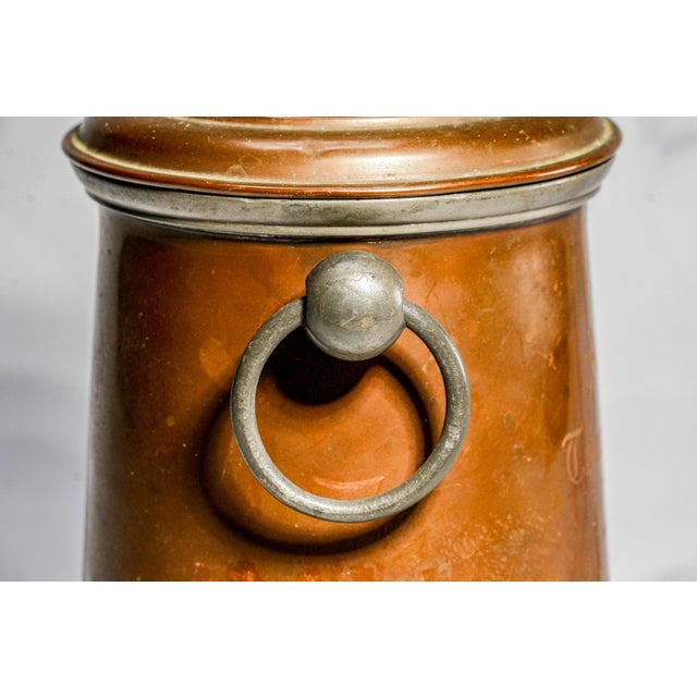 Nice Antique Golf Trophy Copper Metal Humidor Lidded Jar Canister Sports Home Decor For Sale In New York - Image 6 of 12