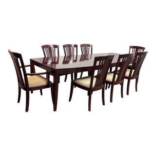Stickley Bayonne Dining Extension Table + Eight Chairs, Set For Sale