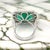 Natural Emerald Diamond Ring Size 6.25 14k W Gold 13.14 TCW Certified For Sale - Image 16 of 18