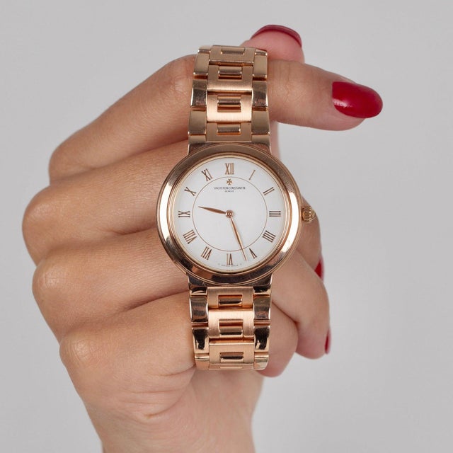2000 - 2009 Vacheron Constantin Sovereign 18k Rose Gold 32mm Watch For Sale - Image 5 of 11
