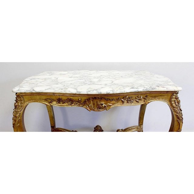 Regency Style Marble & Giltwood Table, Late 19th Century For Sale - Image 8 of 18
