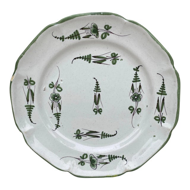 19th Century French Faience Flowers Plate Moustiers Style For Sale