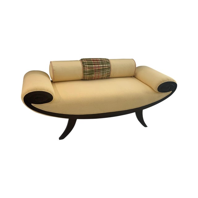 Sublimely glamorous contemporary "Medea" ottoman banquette with distinctive sensual Christopher Guy style, having...
