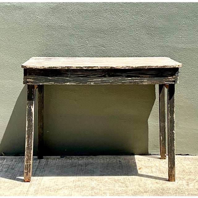 Vintage Farmhouse Style Wood Table For Sale - Image 11 of 14
