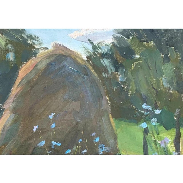 Realism Rural Landscape Antique Painting Original Soviet Art Ukrainian Artist Sokolovsky G. 35-50 1980s For Sale - Image 3 of 6