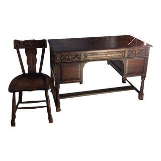 Vintage Used Oak Desks Chairish