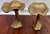 Pair of Sculptural Gilt Metal Mushroom Pedestals — Ideal for Pillar Candle Holders A charming pair of sculptural gold...