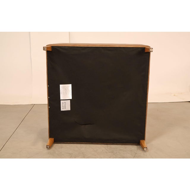 Ethan Allen 'Nassau' Tufted Leather Square Ottoman For Sale - Image 18 of 18