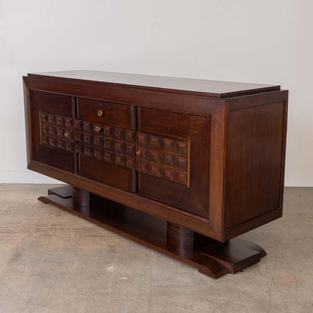 1940s 1940s French Carved Wood Sideboard by Charles Dudouyt, Attributed For Sale - Image 5 of 17