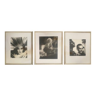 1940s George Hurrell Framed Photographs: Jean Harlow, Douglas Fairbanks, Marlene Dietrich - Set of 3 For Sale