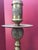 Asian Antique Pair of 31” Mid-Century Asian Brass Altar Candlesticks (1960s, Hong Kong/Vietnam) For Sale - Image 3 of 4