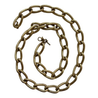 Vintage Gold Chain Necklace Signed For Sale