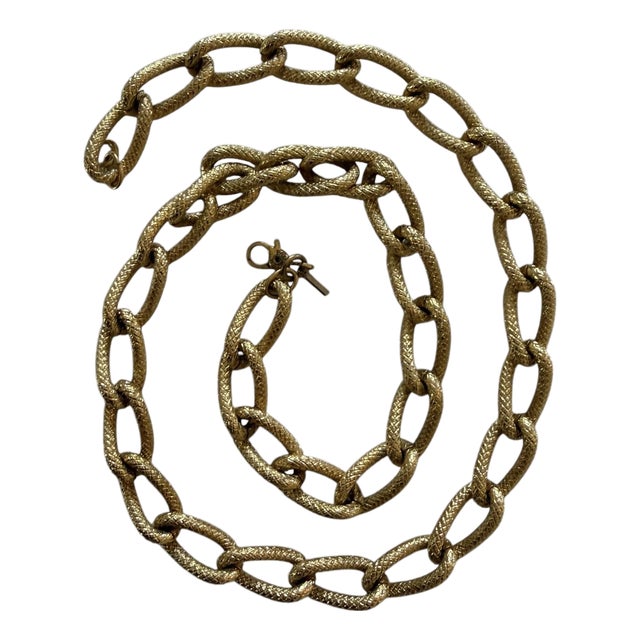 Vintage Gold Chain Necklace Signed For Sale