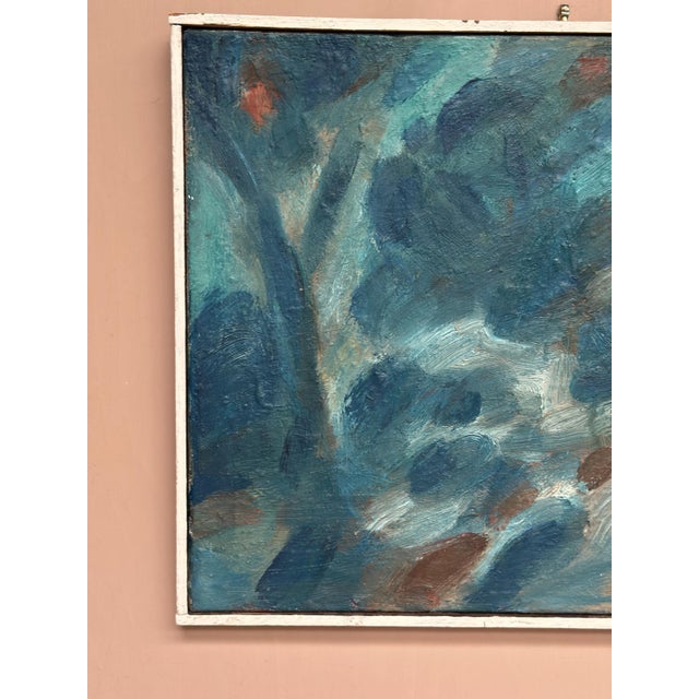 Bengt Delefors, Blue Composition, 1950s, Oil on Canvas, Framed For Sale - Image 6 of 18