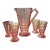 Vintage Pink Indiana Glass Tea Room Pitcher & Tumblers 5pc Set For Sale