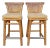 Pair of Vintage McGuire Woven Rattan and Rawhide Counter Height Bar Stools For Sale