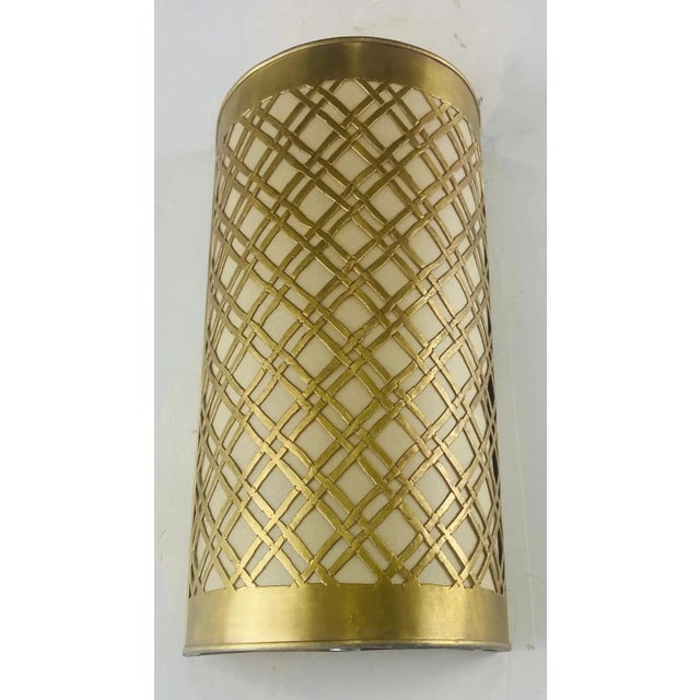 Mid-Century Modern Style Brass Diamond Design Wall Sconce, a Pair For Sale - Image 9 of 10