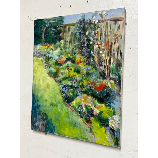 Design Plus Gallery presents an Abstract Garden Acrylic on Canvas Painting. This expressive garden landscape depicts lush...