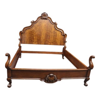 Thomasville Ernest Hemingway Collection Style Carved King Bed, Attributed For Sale