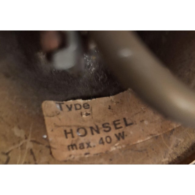 Metal Vintage Hanging Lamp with Brass Frame from Honsel, 1980s For Sale - Image 7 of 8