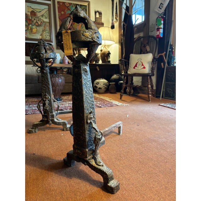 Wrought Iron Andiron For Sale - Image 4 of 7