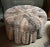 Large custom upholstered in a designer animal print velvet, this fabulous ottoman is tufted and skirted. The skirt is...