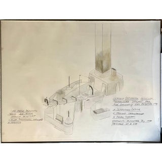 Dennis Oppenheim, Dennis Oppenheim Large Abstract Conceptual Sculpture Drawing for Ace Gallery LA, 1979 For Sale
