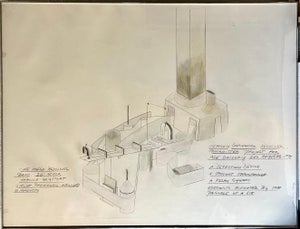 Dennis Oppenheim, Dennis Oppenheim Large Abstract Conceptual Sculpture Drawing for Ace Gallery LA, 1979