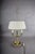 Metal 19th Century French Brass Three-Light Bouillotte Lamp with Fabric Shade For Sale - Image 7 of 13