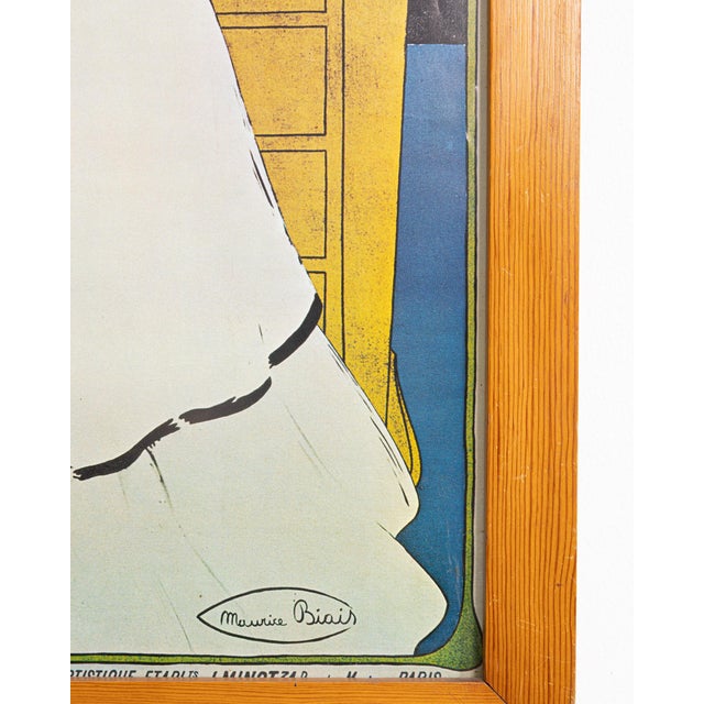 Mid 20th Century France Modern Blue Wood Poster For Sale - Image 14 of 15