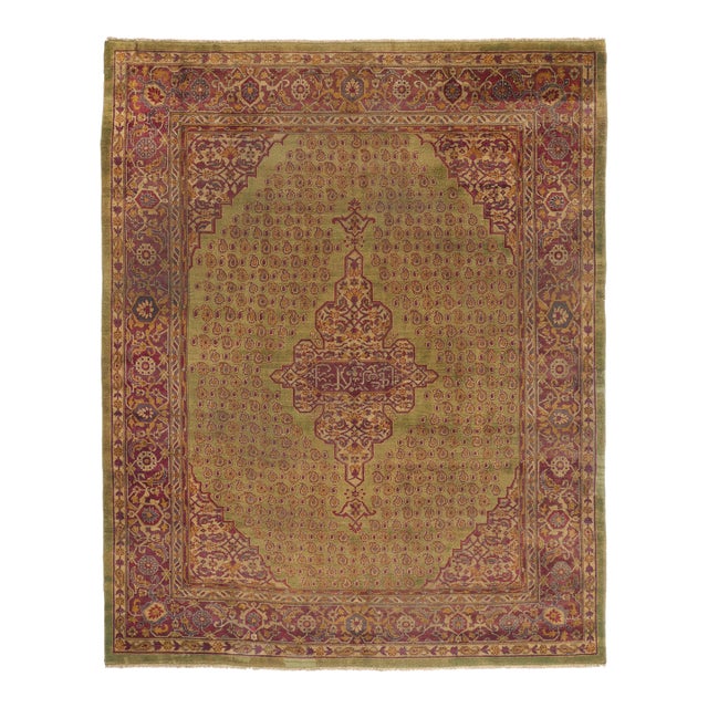 Late 19th Century Indian Agra Rug, 10'02 X 12'06 For Sale