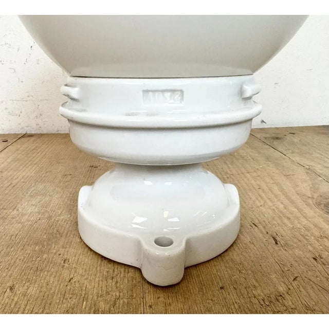 Vintage Porcelain and Milk Glass Ceiling Light, 1960s For Sale - Image 6 of 16