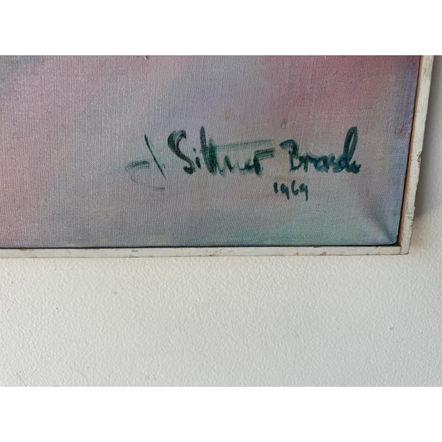 1960s Vintage Expressionist Abstract Acrylic on Canvas Painting For Sale - Image 11 of 12