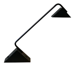 Vintage Postmodern Disegno Italia Black Enameled Metal + Molded Plastic Angy Desk Lamp, Circa 1970s
