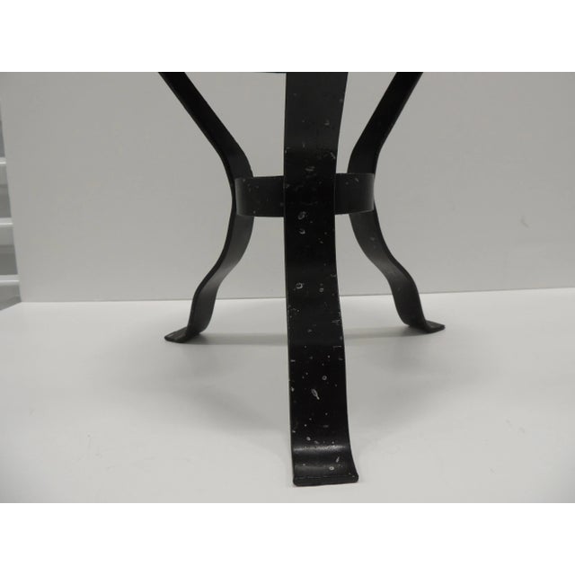 Vintage Black Painted Black Metal Round Milking Stool For Sale - Image 4 of 4