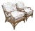 Boho Chic Rattan Chippendale Style Lounge Chairs by David Francis - A Pair For Sale