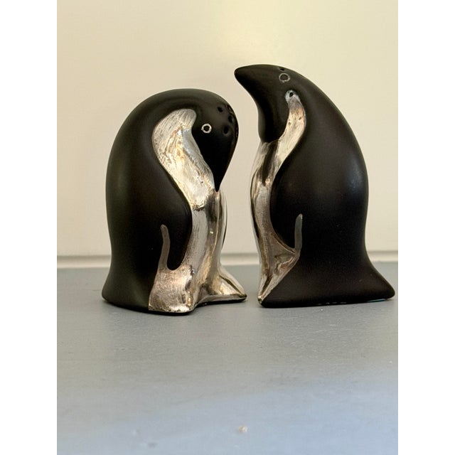 1980s Emilia Castillo Taxco Sterling and Porcelain Penguin Salt & Pepper Shakers - a Pair For Sale - Image 11 of 11