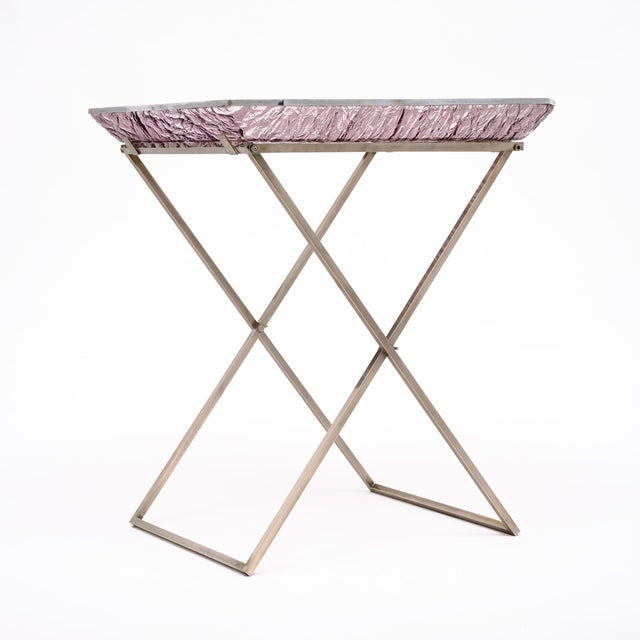 Purple French, Vintage, Purple Lucite Tray Table, Circa 1980 For Sale - Image 8 of 9