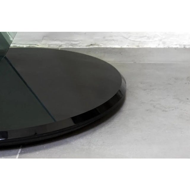 Glass Black and Transparent Glass Swivel Console, Italy, 1980s For Sale - Image 7 of 8