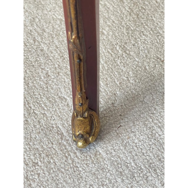 French Marquetry, Brass Gallery & Marble Top Gueridon Table, Early 20Th. C For Sale - Image 18 of 18