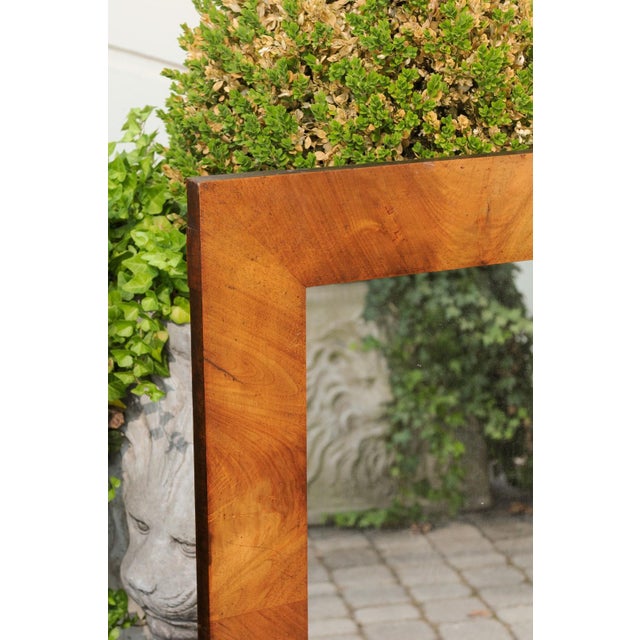 Early 20th Century French Wall Mirror from the 1920s with Burl Walnut Veneered Frame For Sale - Image 5 of 10