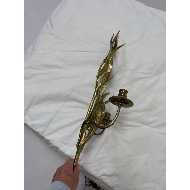 Gold gilt candle wall sconce with sheaf well sconce