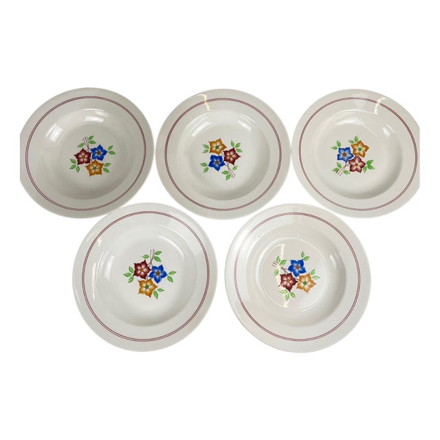 The Beehive Soup Plates from Moulins Des Loups, 1950s, Set of 5 For Sale