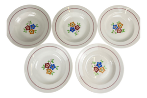 The Beehive Soup Plates from Moulins Des Loups, 1950s, Set of 5