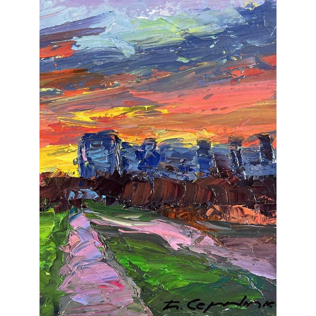 Oil Painting Evening Descended Over the Road Boris Serdyuk For Sale - Image 9 of 10