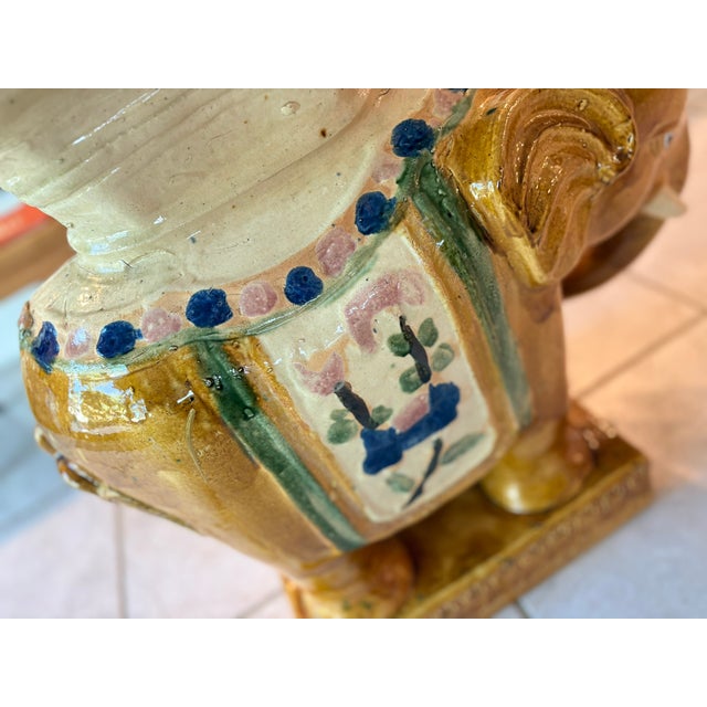 Extra Large Vintage Chinese Elephant Garden Stool or Accent Table For Sale - Image 10 of 15